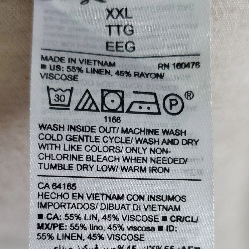 Linen-Blend Utility Short-Sleeve Shirt - Size XXL - Picture 10 of 13